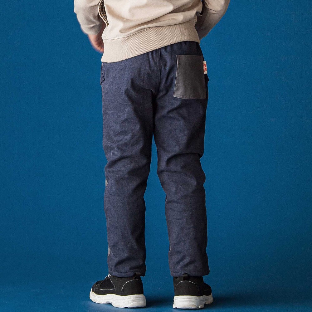 サイド切り替えストレッチトレートパンツ(110~160cm) ネイビー 110cm