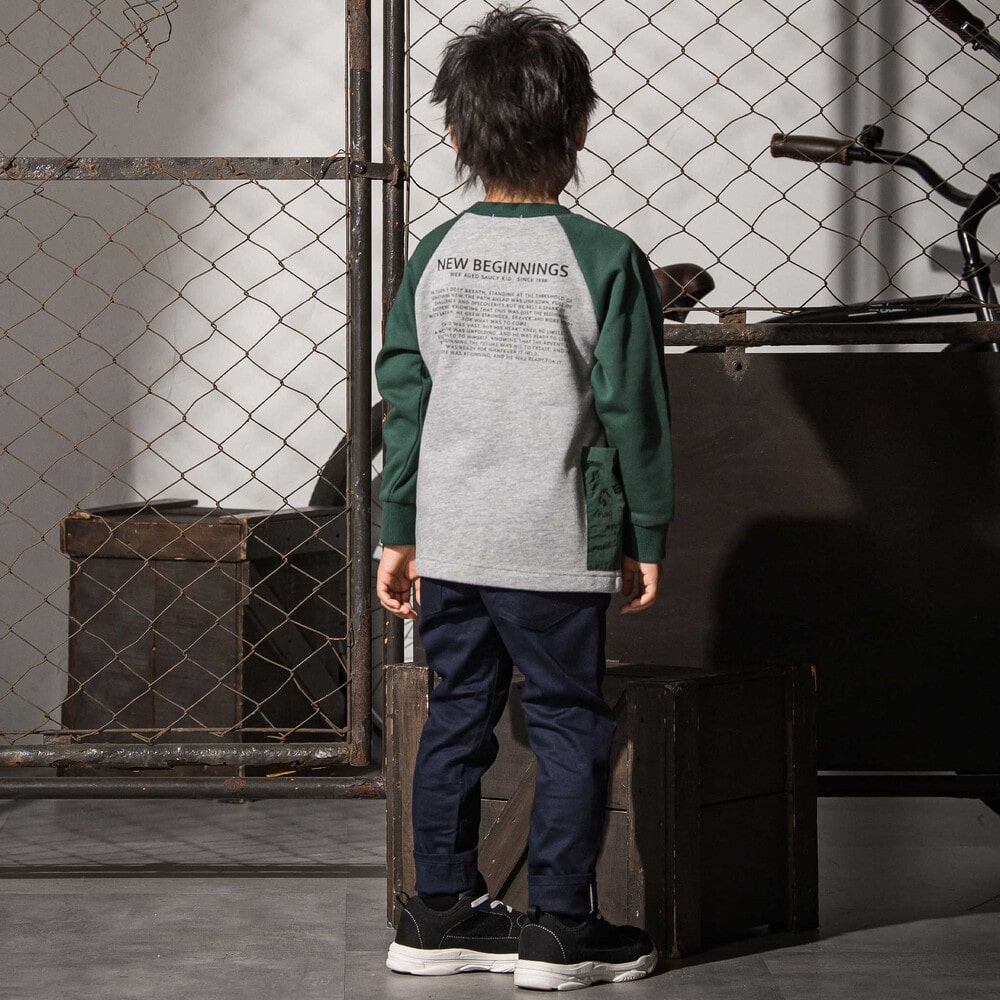 ハイパーストレッチスソパイピングスキニーパンツ(100~160cm) ベージュ 100cm