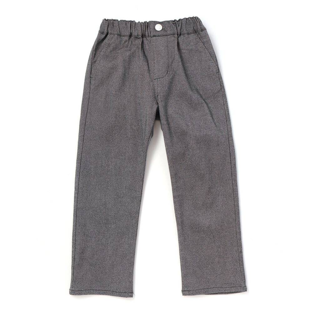 メランジストレッチ ストレートパンツ(100~160cm) ブラック 100cm