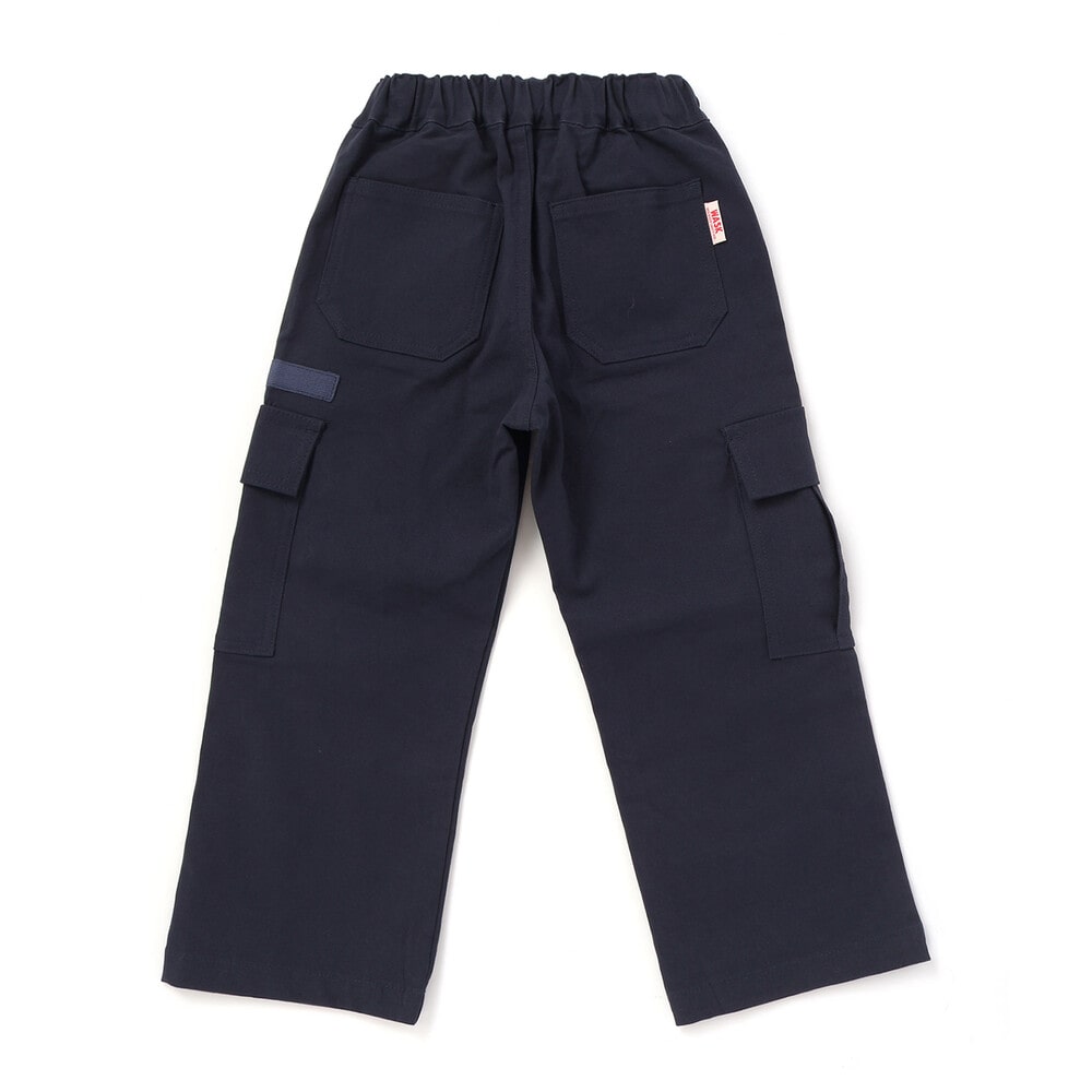 ストレッチキャンバス カーゴワイドパンツ(110~160cm) ネイビー 110cm