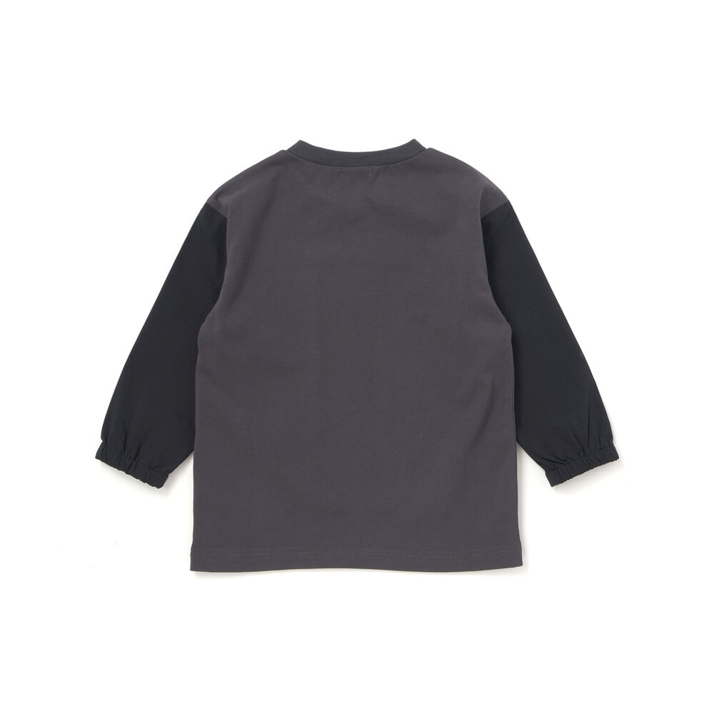 異素材スリーブ ポケットデザイン長袖Tシャツ(110~160cm) グリーン 110cm