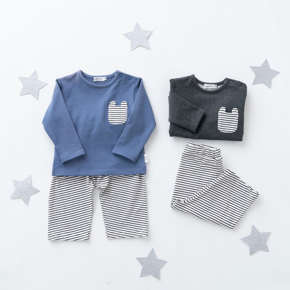 クマミミ ポケット トレーナー パンツ セット (80~90cm)(ﾜﾝｻｲｽﾞ ブルー): セット-子供服べべの公式通販サイト 「BEBE MALL」