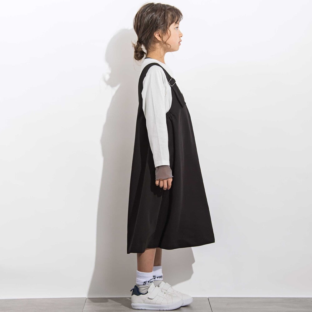 サージバックル付きジャンパースカート 親子お揃い(110~140cm) ブラック M(110~125cm)
