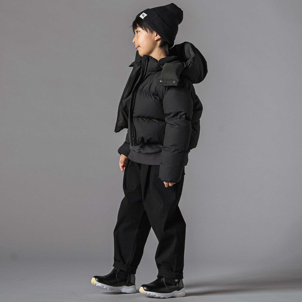 リモンタポリエステルツイルボリュームダウンジャケット親子お揃い(95~140cm) ブラック S(95-110cm)