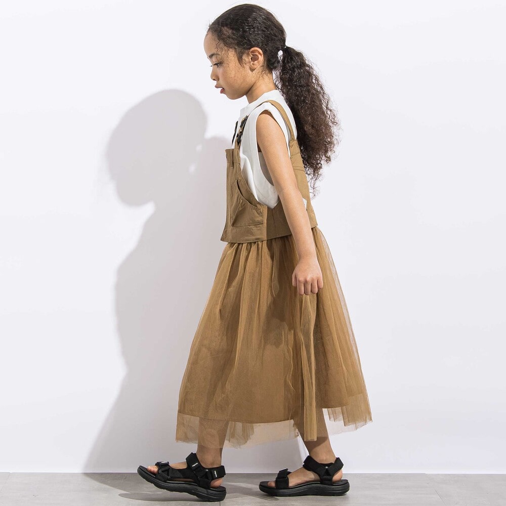 ヘビーオンスステッチノースリーブプルオーバー親子お揃い(110~140cm) ホワイト M(110~125cm)