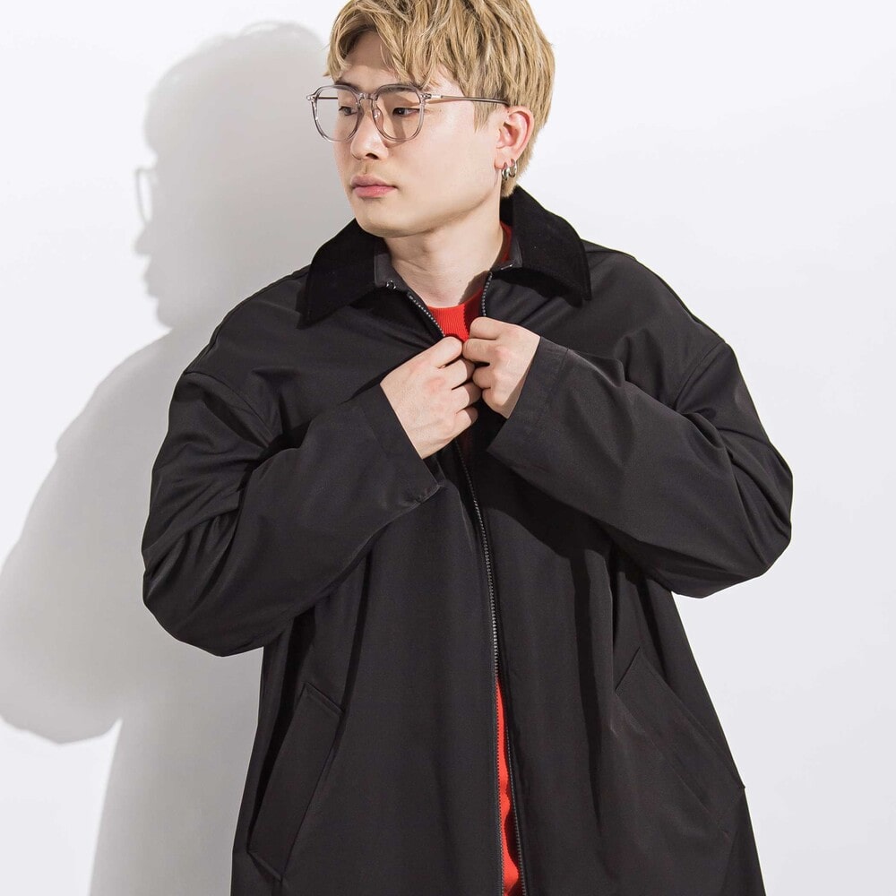 ツイルジップステンカラーコート親子お揃い 大人(140~175cm) ブラック M(150~160cm)