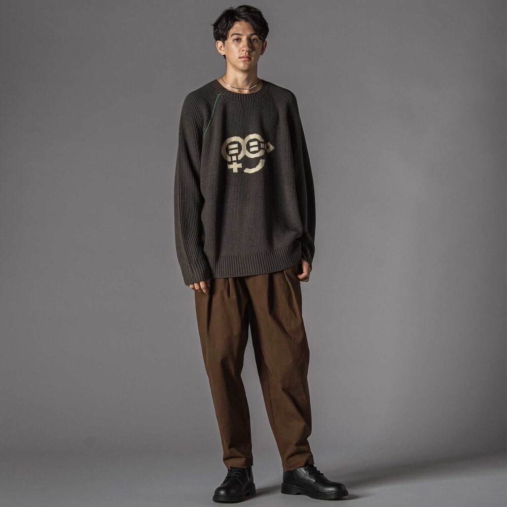 葛城ストレッチタック入りパンツ大人親子お揃い(145~175cm) ブラウン M(145-160cm)