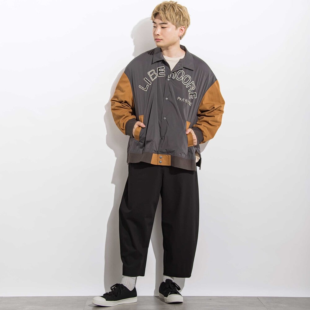 サージリラックスバレルロングパンツ 親子お揃い 大人(140~175cm) ブラック S(140~150cm)