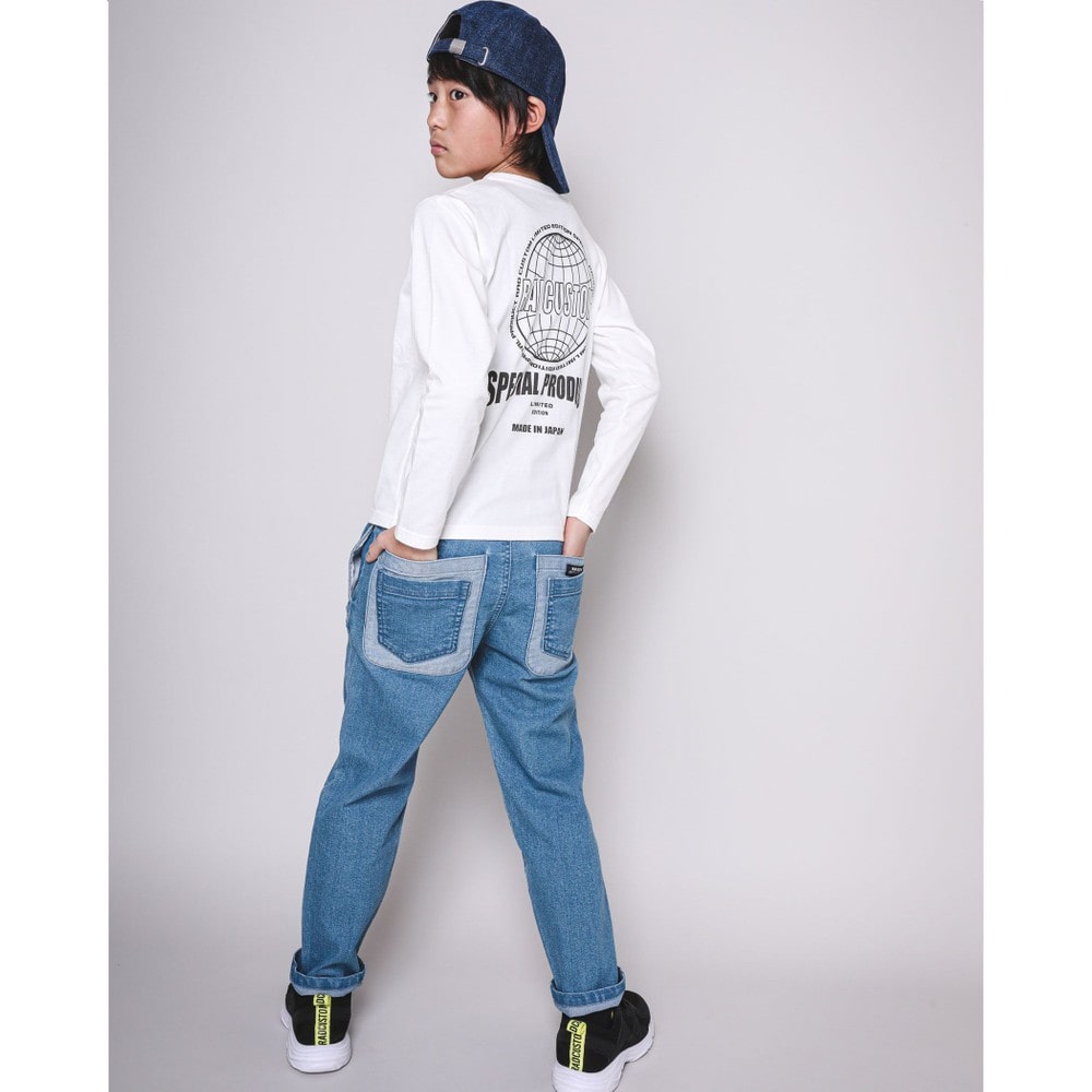 バックポケット ルーズ デニムパンツ(120~160cm) ネイビー 120cm
