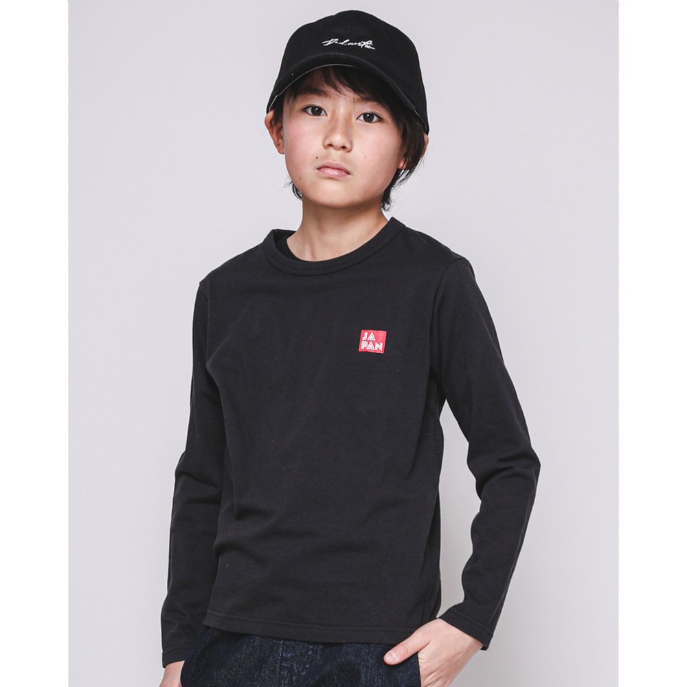 日本製 コットン Tシャツ(120cm~160cm) ブラック 120cm