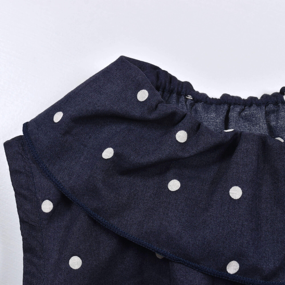 お揃い 日本製 オーガニック コットン ドット ブルマ付き ワンピース ベビー 70 90cm S 70 80cm ネイビー系 新生児 ベビー 子供服べべの公式通販サイト Bebe Mall
