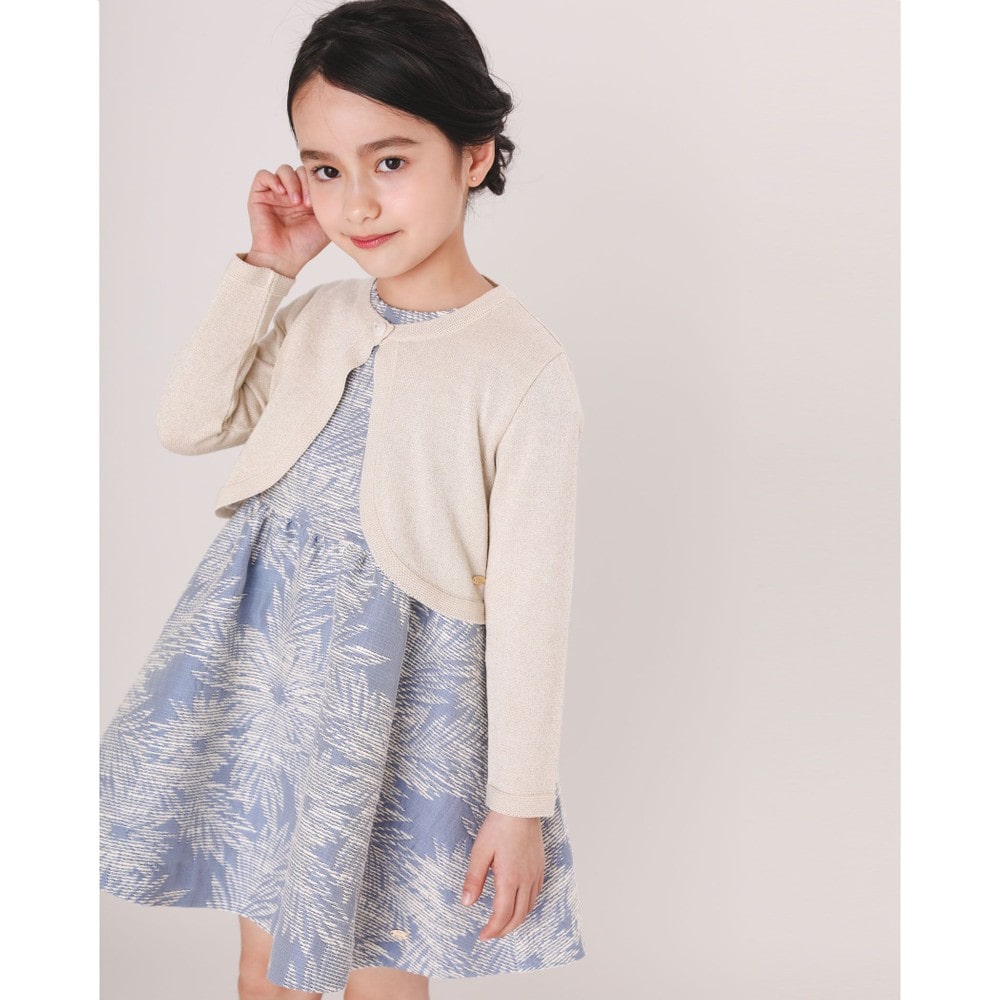 日本製 フォーマル フラワー 花 ジャガード ワンピース ドレス 100 140cm 100cm ブルー系 Fomal 子供服べべの公式通販サイト Bebe Mall