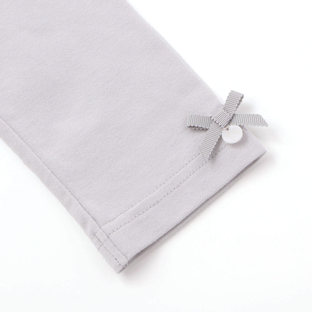 ストレッチ ベア天竺 裾リボン付きレギンス(80~140cm) ピンク SSS