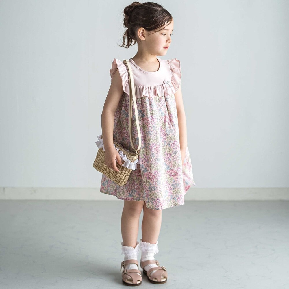 【お揃い】麦わら見えフリルデザイン ペーパーショルダーバッグ ネイビー ワンサイズ