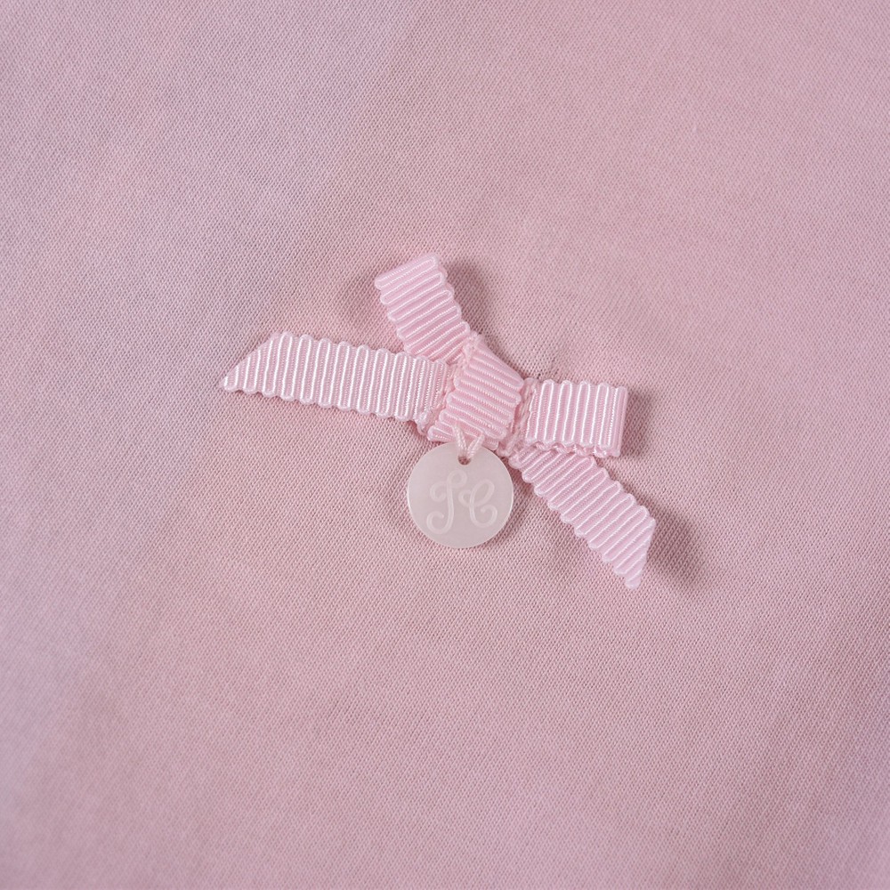 日本製 肩開き 肩見せ リボン コットン 半袖 Tシャツ (110cm~130cm) ホワイト 130cm