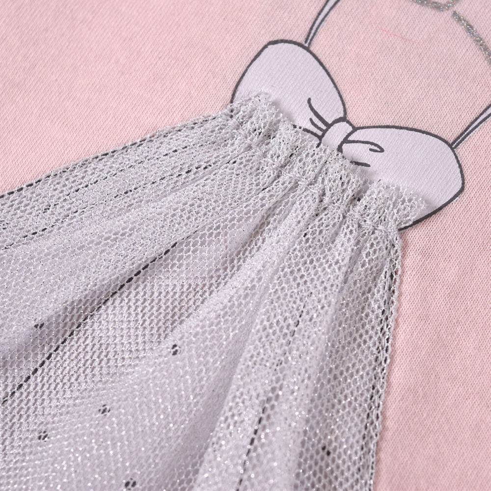 チュール ドレス フェミニン パフスリーブ 半袖 Tシャツ (80cm~100cm) パープル 100cm