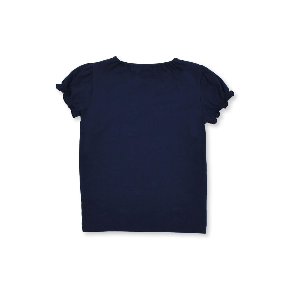 TC ロゴ ラインストーン パフスリーブ Tシャツ (90~140cm) ネイビー 110cm