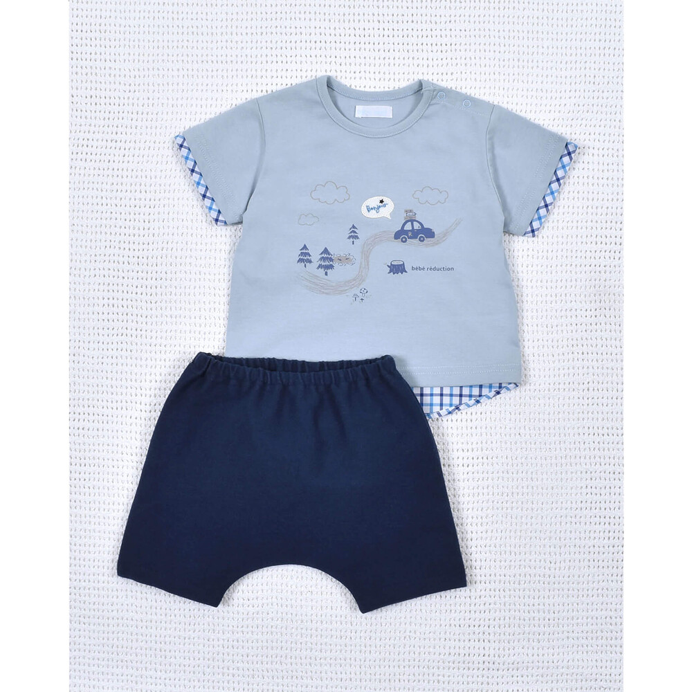 クルマ Tシャツ +パンツ セット (70~90cm)(S(70-80cm) イエロー系