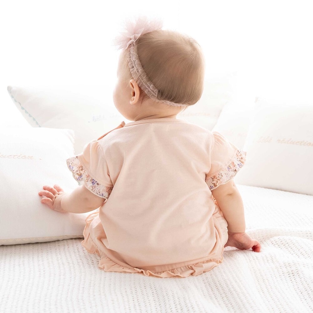 天竺半袖Tシャツ&花柄プリントブルマセット(70~90cm) ピンク系 S(70-80cm)