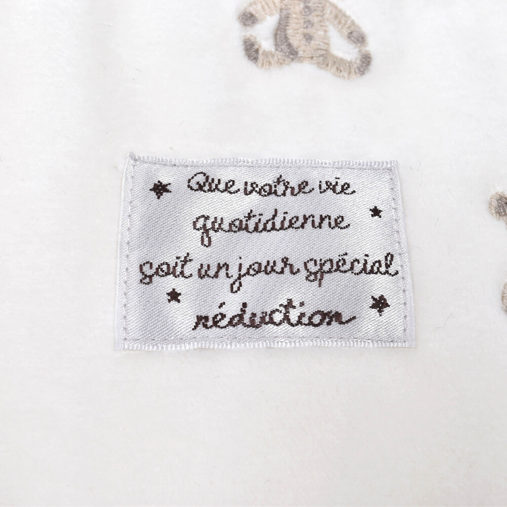 アニマル 】 クマ 刺繍 星 ドット マイクロフリース おくるみ(ﾜﾝｻｲｽﾞ