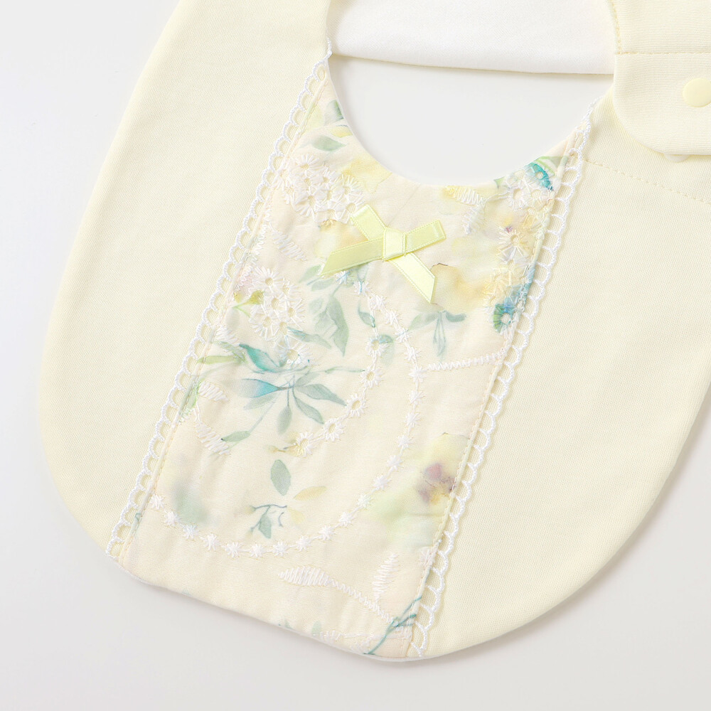 【お揃い】オーガンジー花柄プリントスタイ パープル ワンサイズ