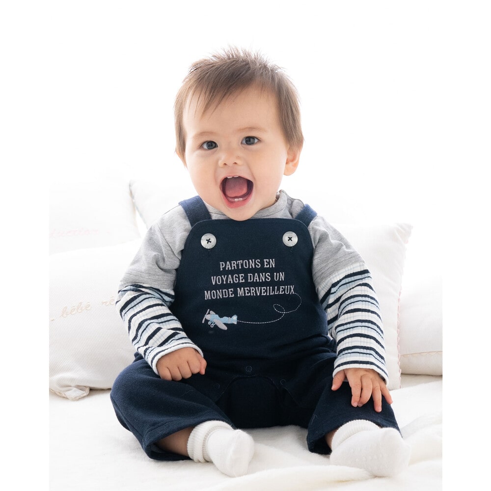 袖 ボーダー切り替え 飛行機 スムース Tシャツ (70~90cm)(S(70-80cm) グレー): 新生児/ベビー-子供服べべの公式通販サイト  「BEBE MALL」