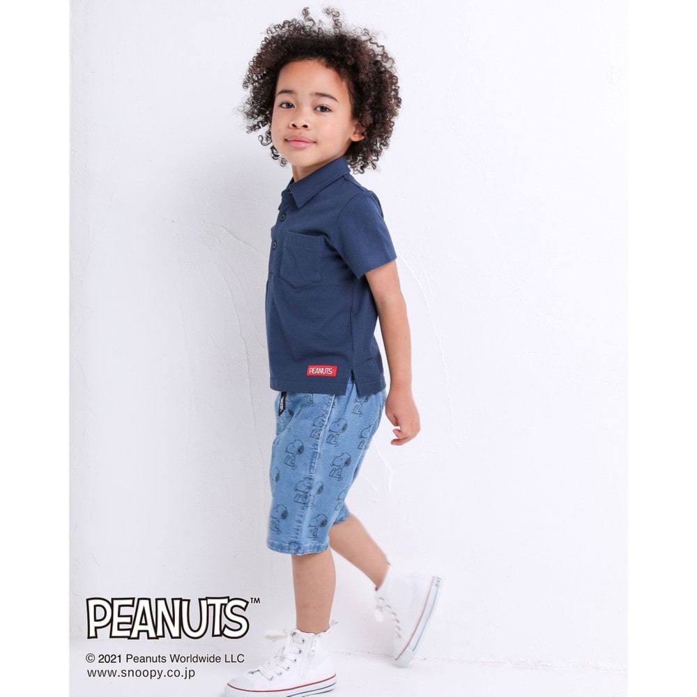 Bebe べべ Bebe Mall Official Online Store Snoopy Noeil Aime Bebeコラボアイテム バックプリント スヌーピー ピーナッツ 半袖 ポロシャツ 100 130cm 100cm オフホワイト トップス ベベ モール オフィシャルオンラインストア