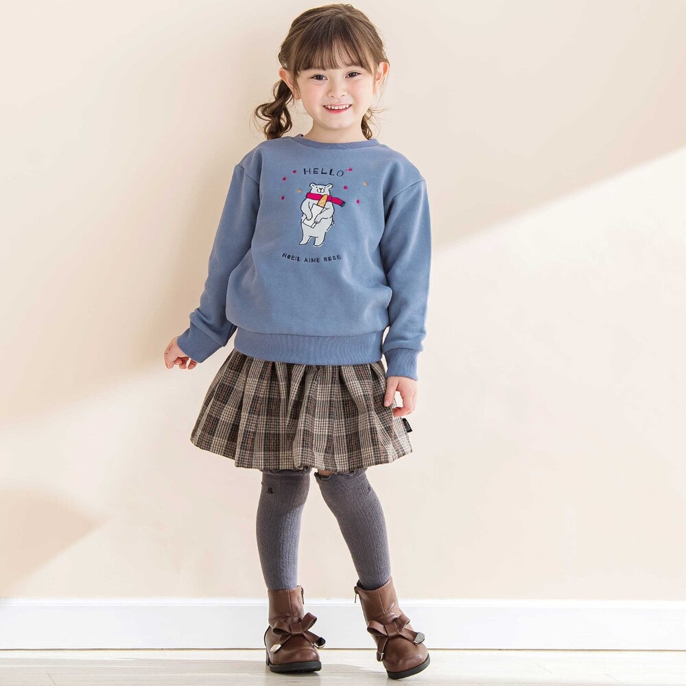 タータンチェックインナーパンツ付きスカート(80~130cm) ブラウン系 80cm