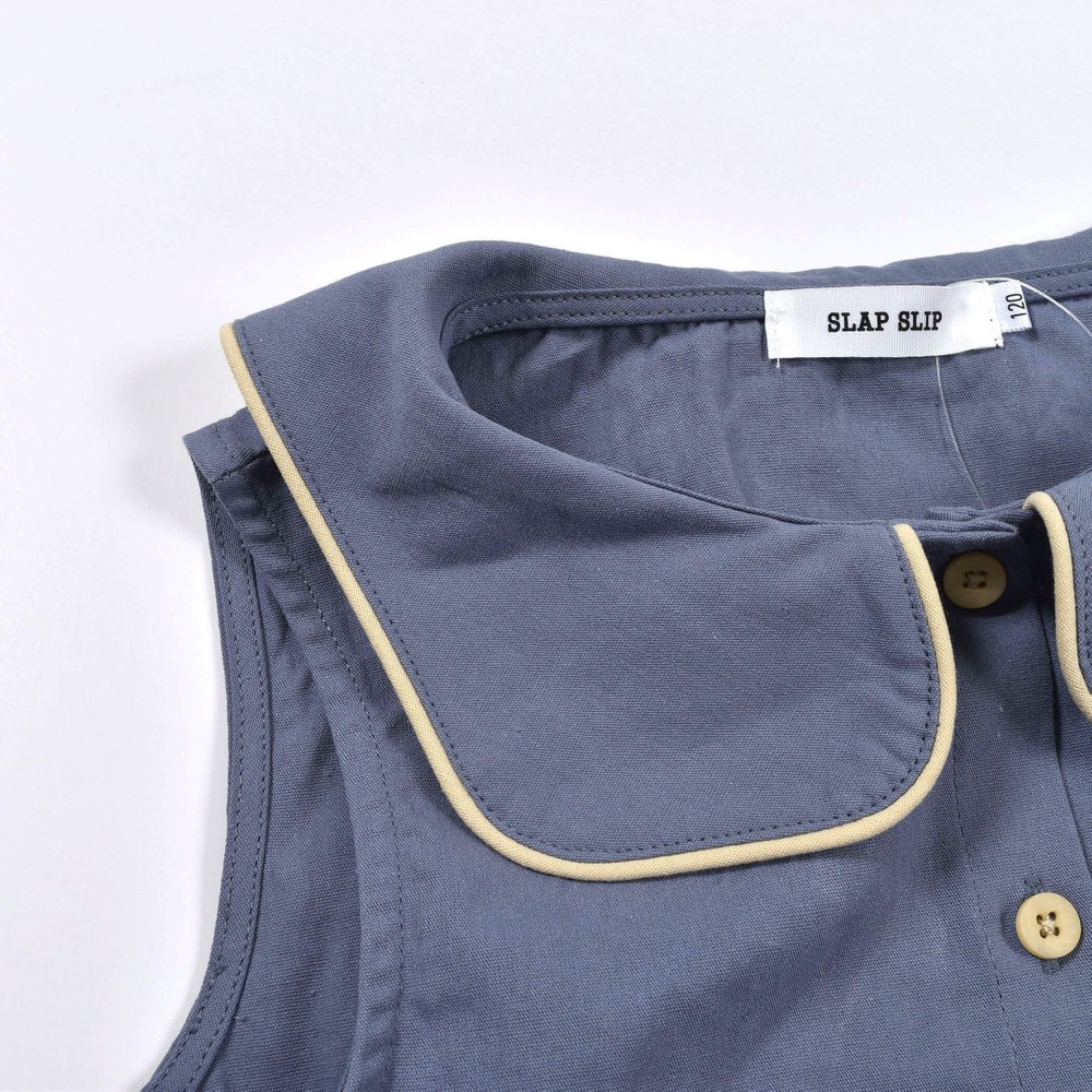 布帛 セーラーワンピース (80~130cm) ブルー 100cm