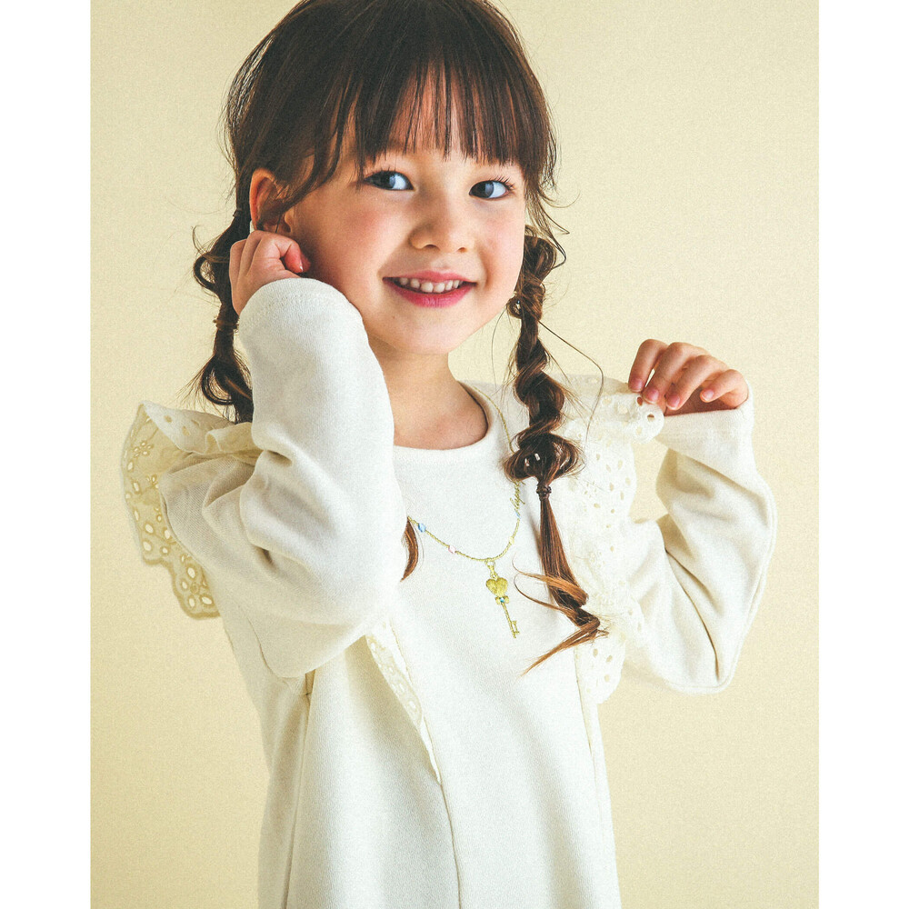 レース フリル ネックレス ワンピース (80~130cm) ブルー 130cm