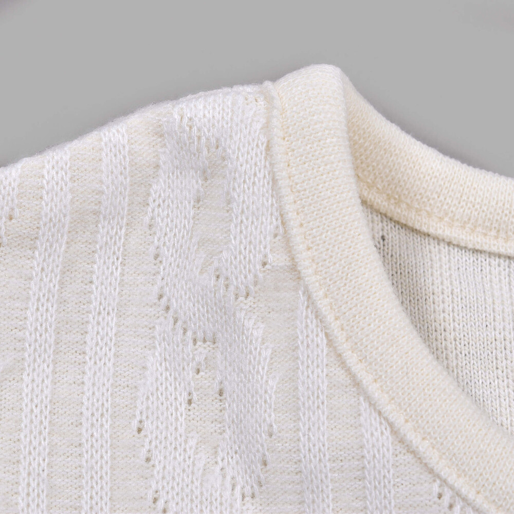 うさぎ パッチ ケーブル 接結 ワンピース (80~130cm) オフホワイト 110cm