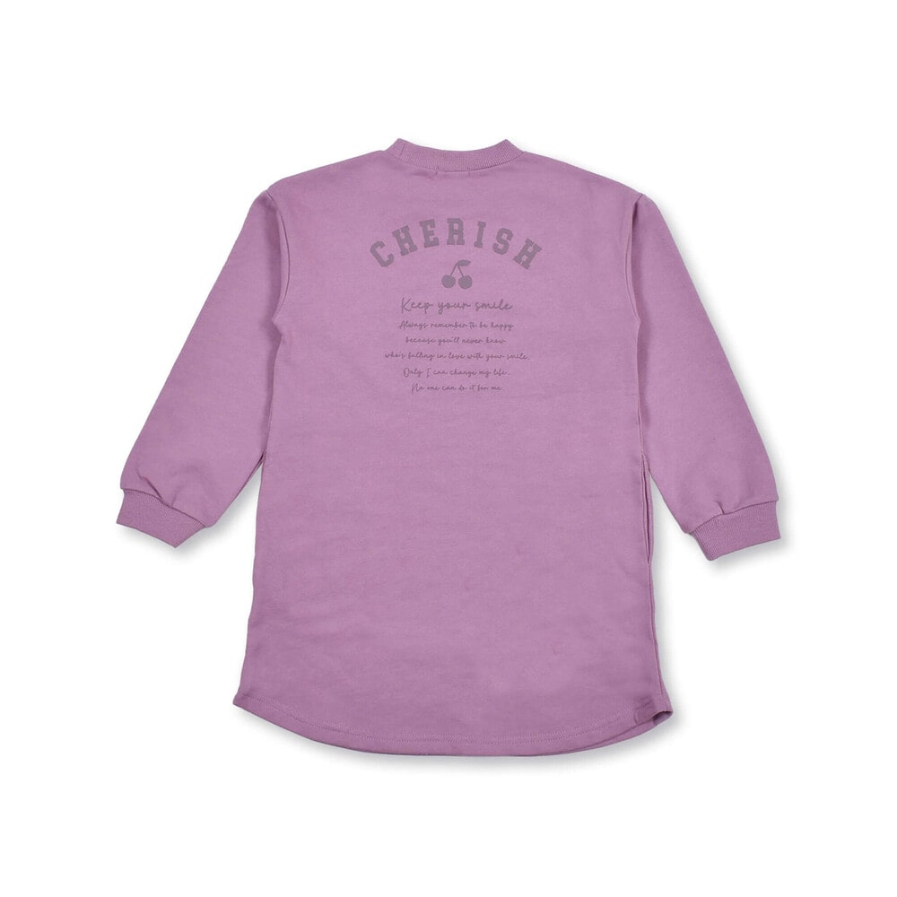 バック プリント 裏毛 トレーナー ワンピース (80~130cm) グレー 90cm