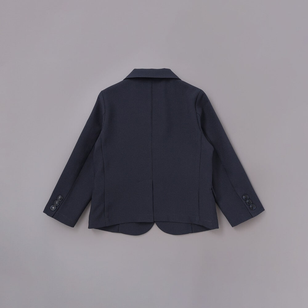 【POLO BCS(ポロ・ビーシーエス)×SLAP SLIPコラボ】無地チェックスーツ+シャツ3点セット(110~130cm) ネイビー 110cm