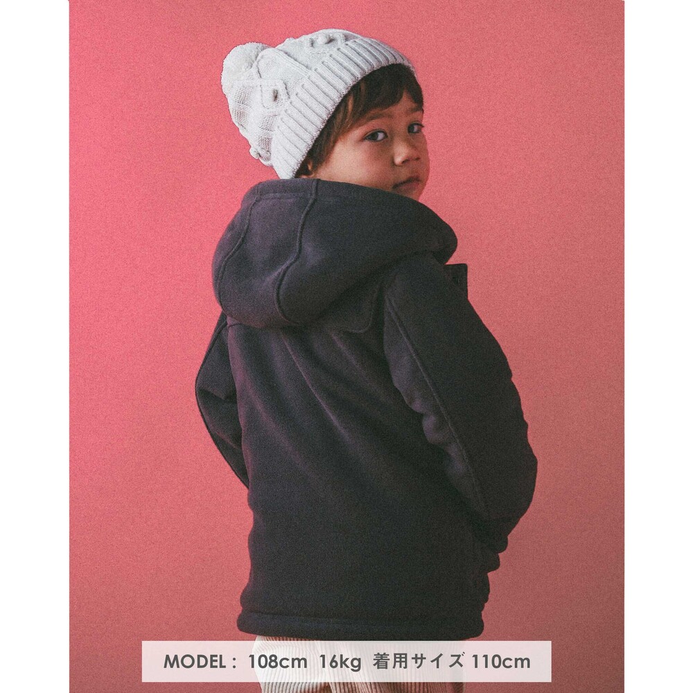 ふかふか 裏 ボア ダッフルコート (80~130cm) レッド 100cm