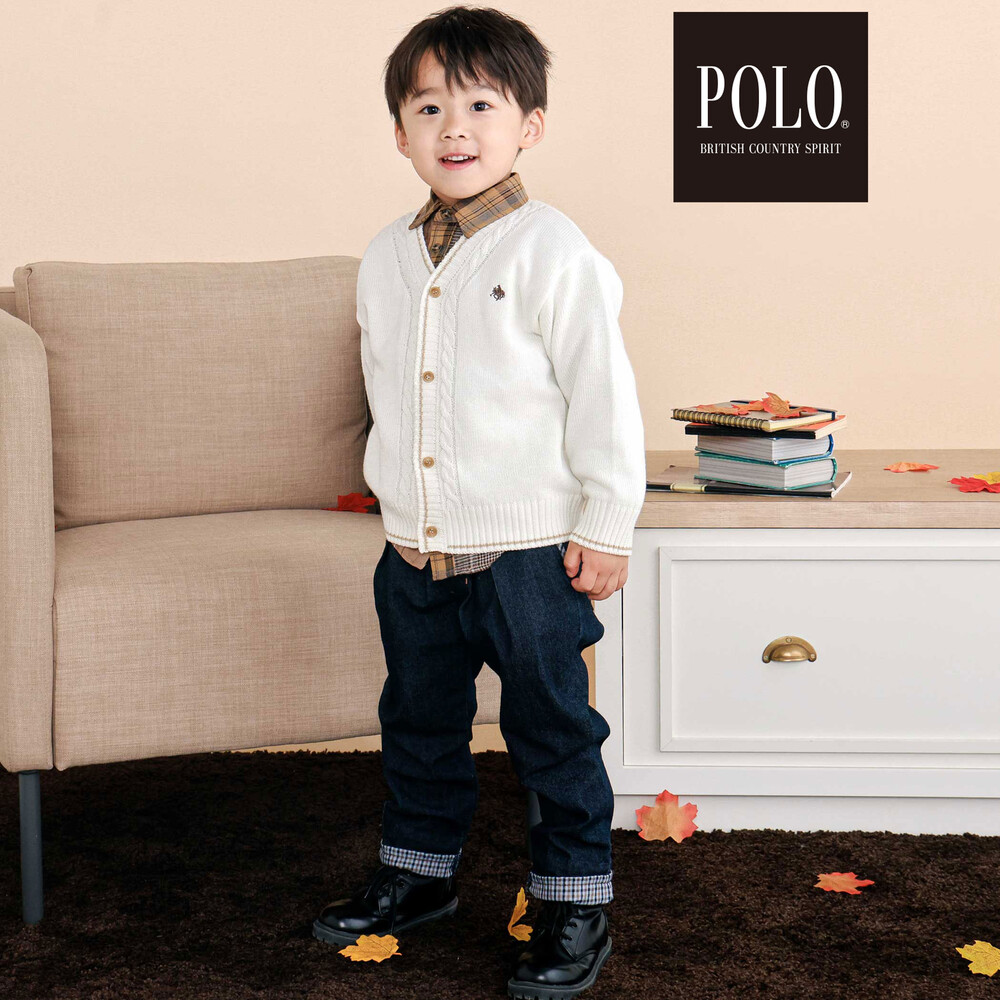 【POLO BCS(ポロ・ビーシーエス)×SLAP SLIP】切り替えシャツ(80~130cm) ベージュ系 80cm
