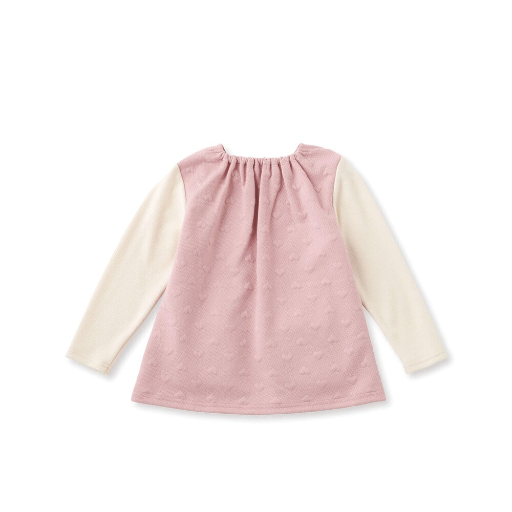 ファーポケット付きハートキルト柄トップス(80~140cm) グレー 80cm