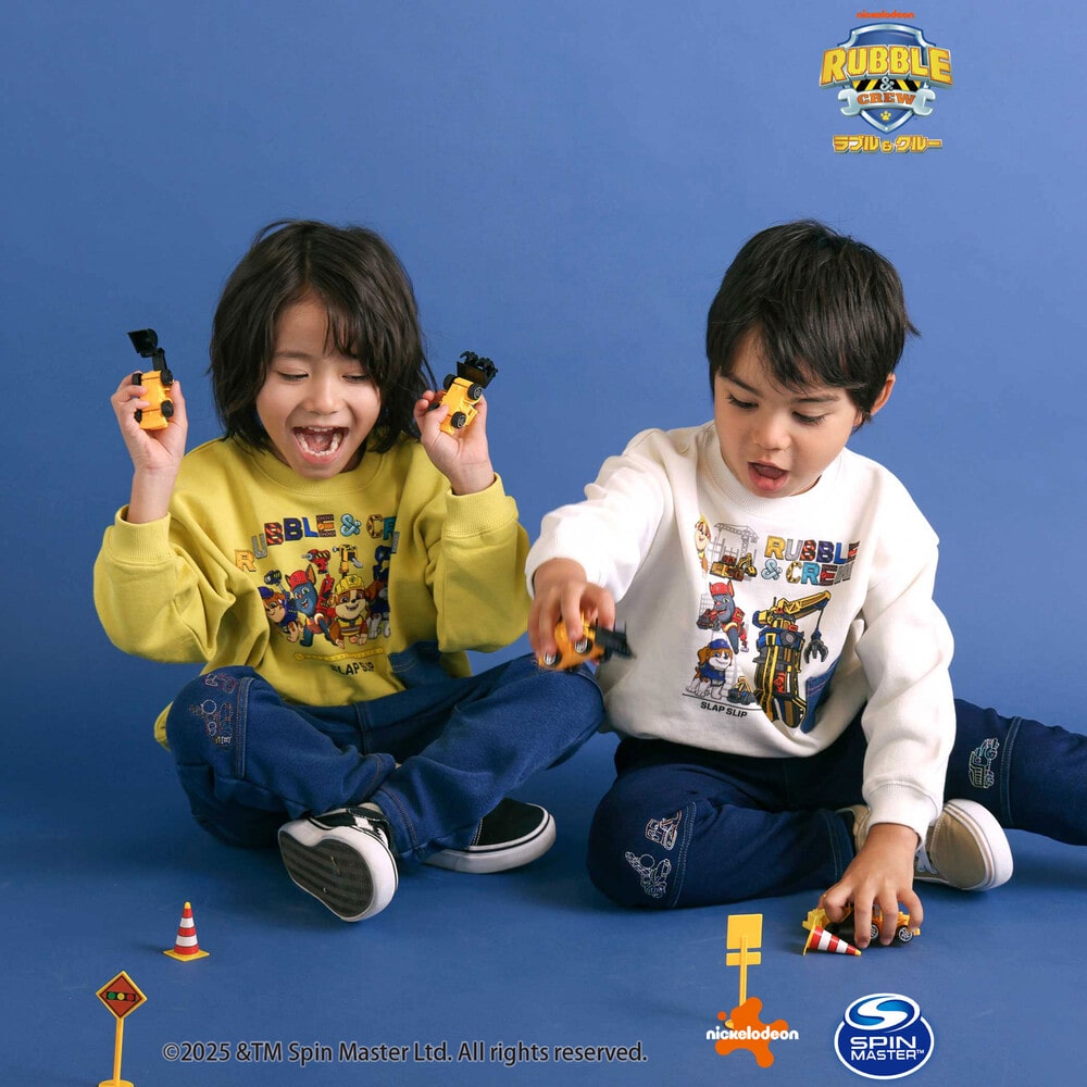 【「パウ・パトロール」スピンオフ・シリーズ「ラブル&クルー」×SLAPSLIP】デニムポケットトレーナー(90~130cm) イエロー 90cm