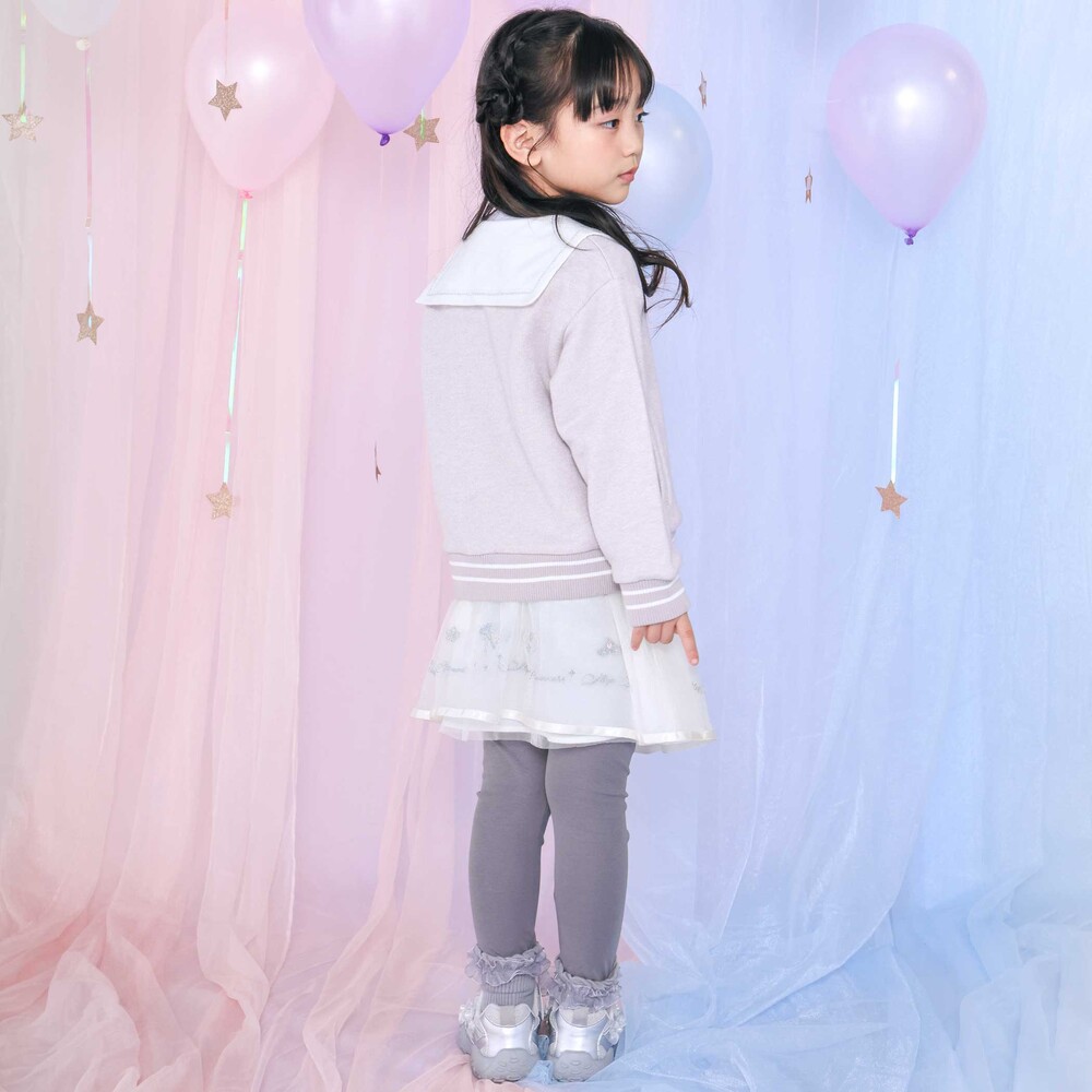 【スラプリ】レギンスドッキングチュールスカッツ(80~130cm) ホワイト 90cm