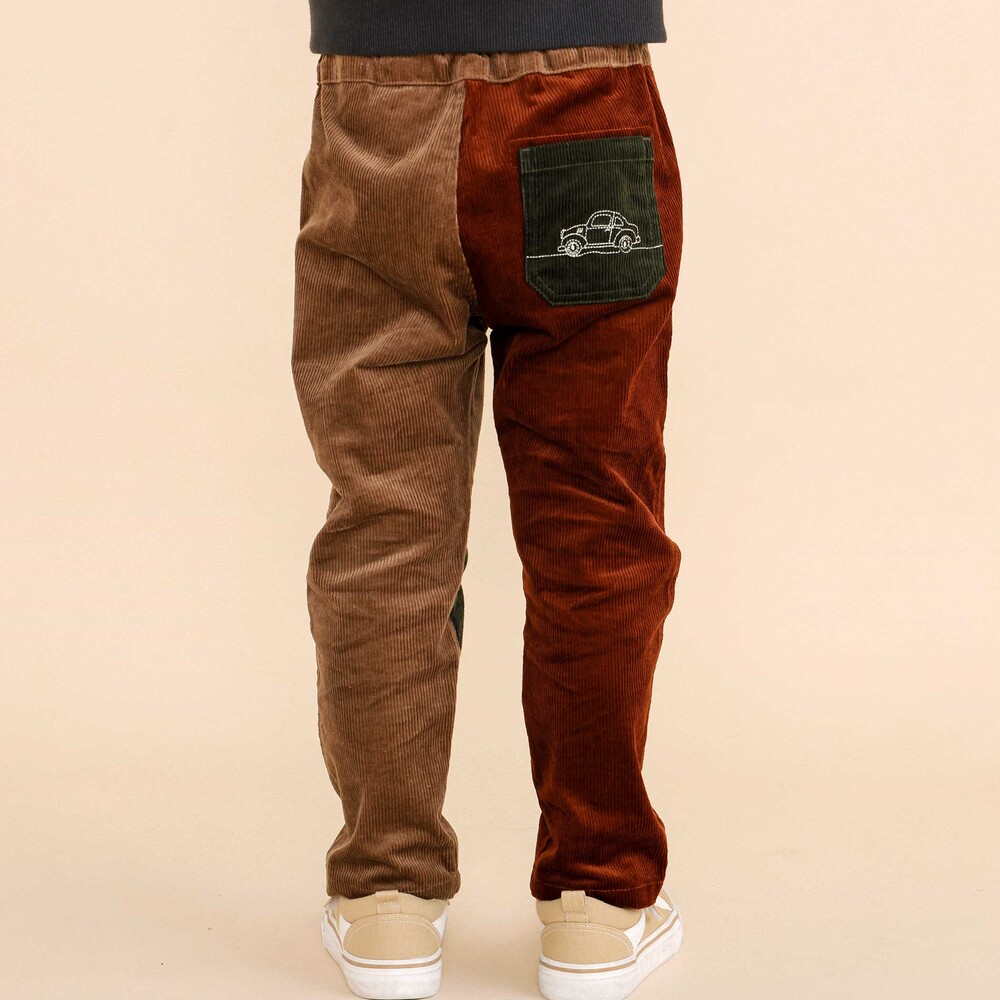 モチーフ切り替えストレッチロングパンツ(80~130cm) ベージュ 80cm