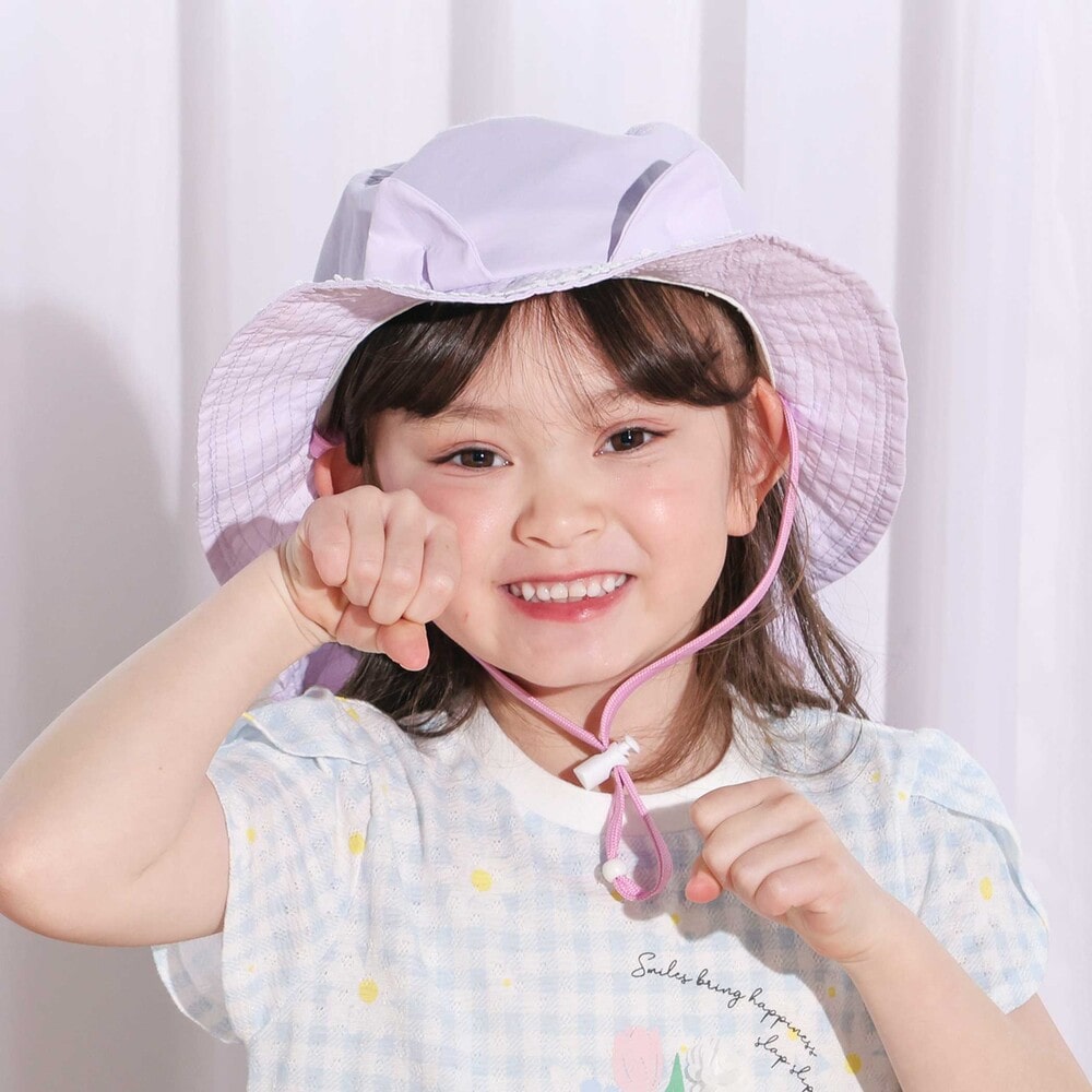 ウサギxネコ耳付きサファリハット(50~54cm) ピンク 52cm