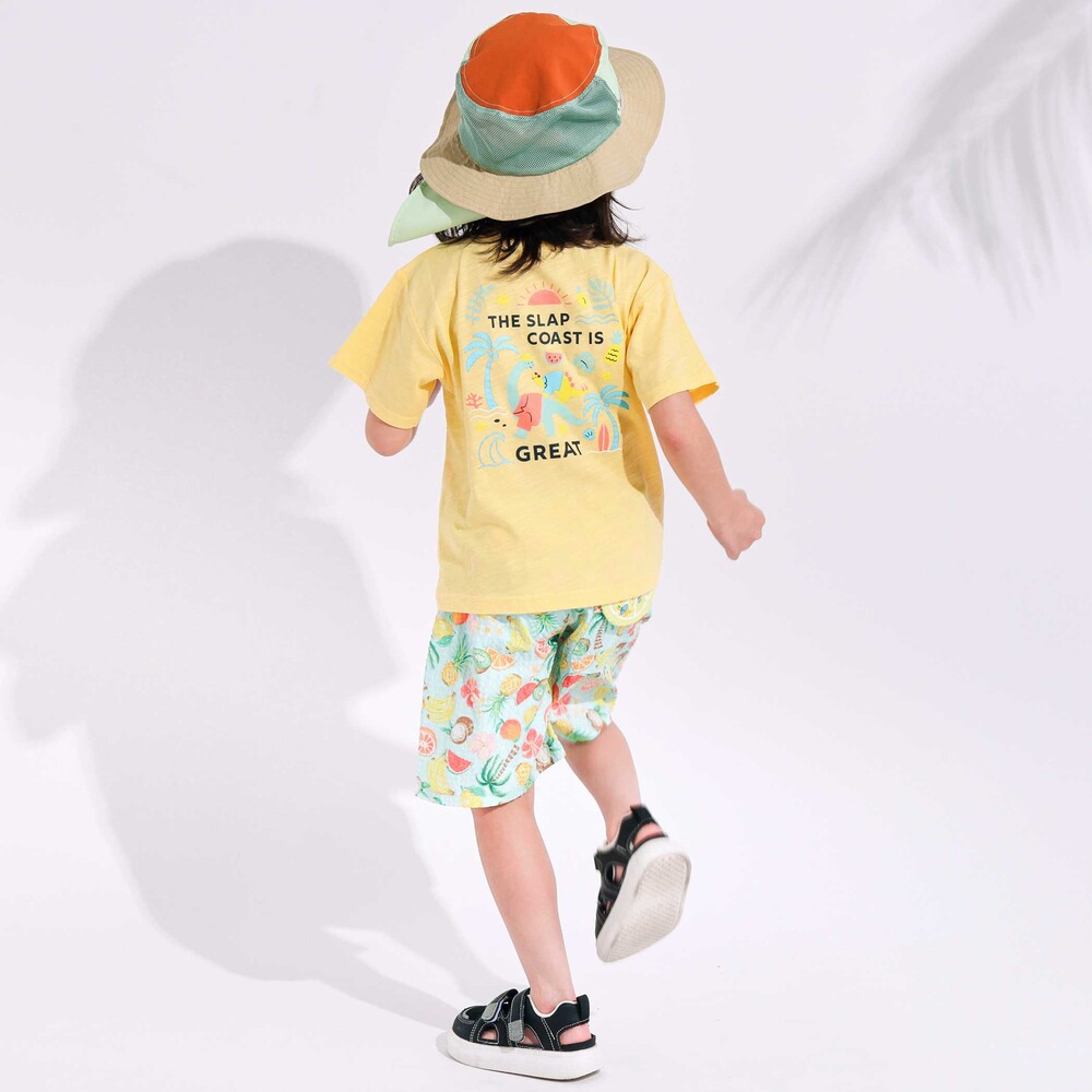 【お揃い】ポシェットトロンプイユ半袖Tシャツ(80~130cm) イエロー 80cm