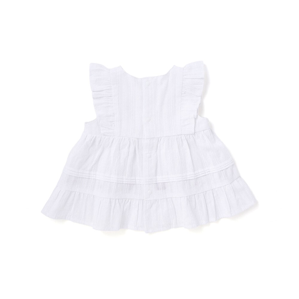 ピンタックティアードワンピースブルマ付きセットアップベビー(70~80cm) ホワイト ワンサイズ