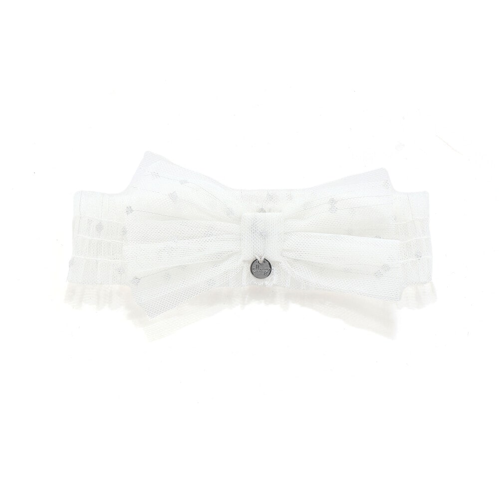 リボンチュールヘアバンドベビー ホワイト ワンサイズ