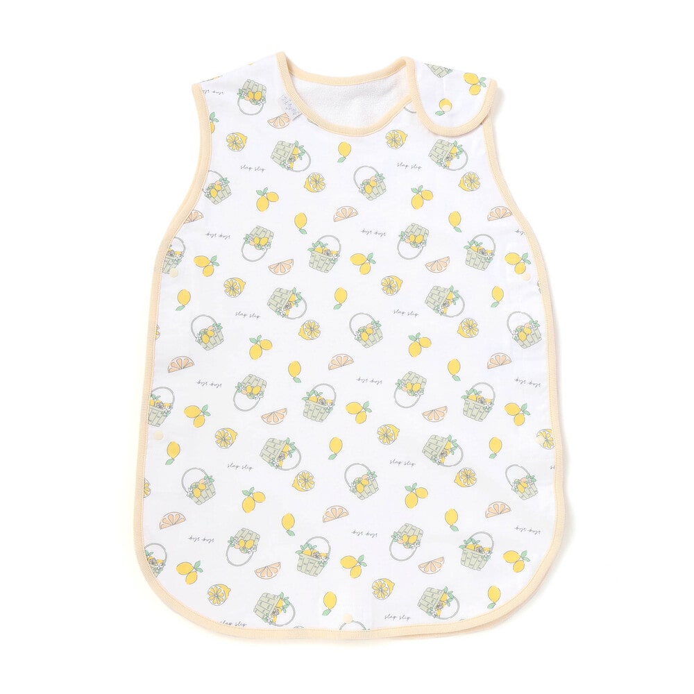 【UVカット/接触冷感/お揃い】レモンおもちゃ総柄スリーパーベビー ホワイト系 ワンサイズ