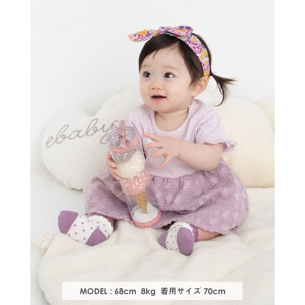 Bebe べべ Bebe Mall Official Online Storeフラワー 花柄 シフォン ワンピース型 ロンパース 70 80cm 70cm パープル 新生児 ベビー ベベ モール オフィシャルオンラインストア