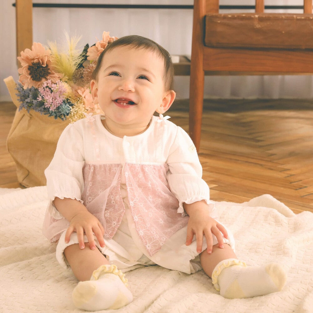 シフォンレースチュールドッキング2WAYロンパース(50~70cm)(ﾜﾝｻｲｽﾞ(50-70cm) ホワイト): 新生児/ベビー【女の子・男の子の子ども服と言えば】シフォンレースチュールドッキング2WAYロンパース(50~70cm)(ﾜﾝｻｲｽﾞ(50-70cm)  ホワイト): 新生児/ベビー【女の子・男の子の子ども ...
