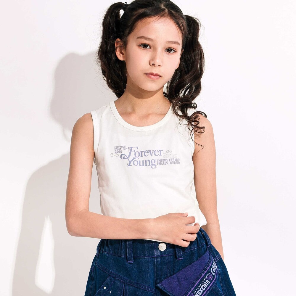 メッシュ半袖フーディ&タンクトップセット(110~150cm) パープル 110cm