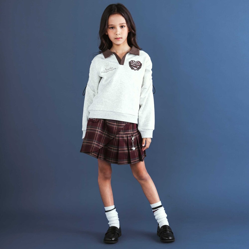 レイヤードプリーツスカパン(110~150cm) ネイビー 110cm