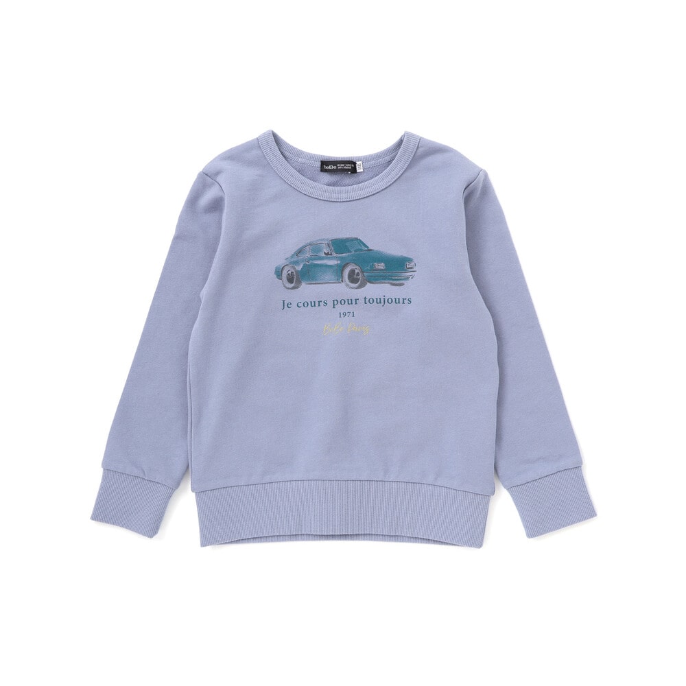 車水彩風プリントトレーナー (90~150cm) ブルー 100cm