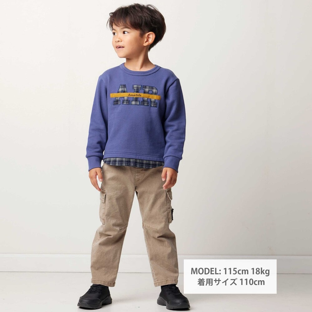AIRパッチロゴレイヤード風トレーナー(80~160cm) グレー 80cm